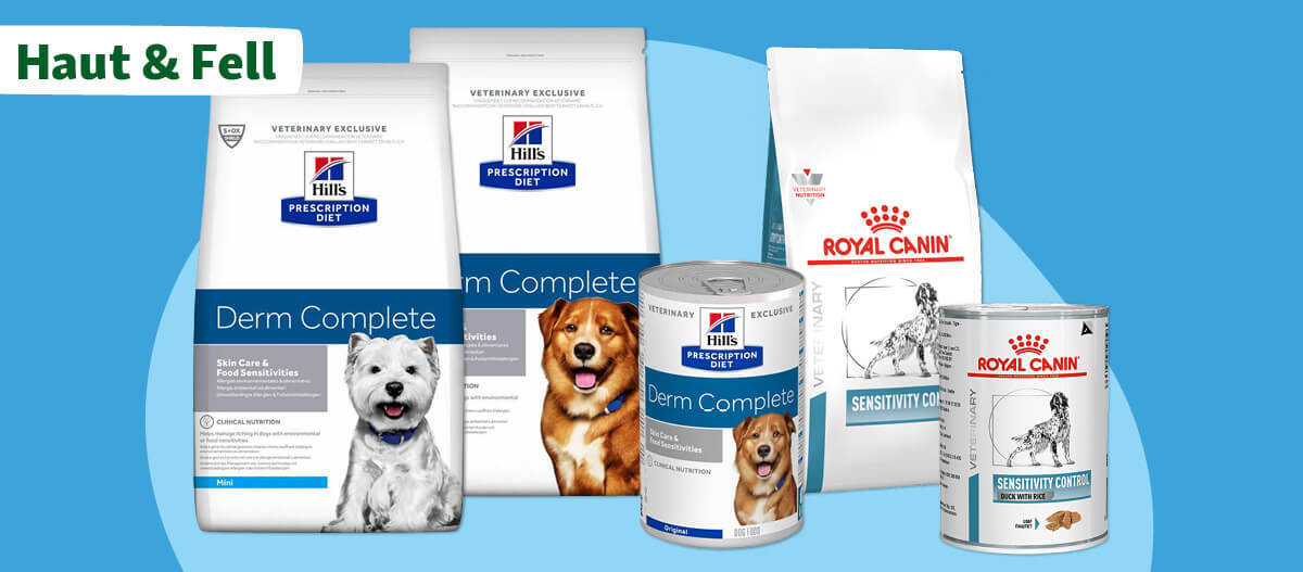 Futtermittel für Hunde zur Unterstützung von Haut und Fell