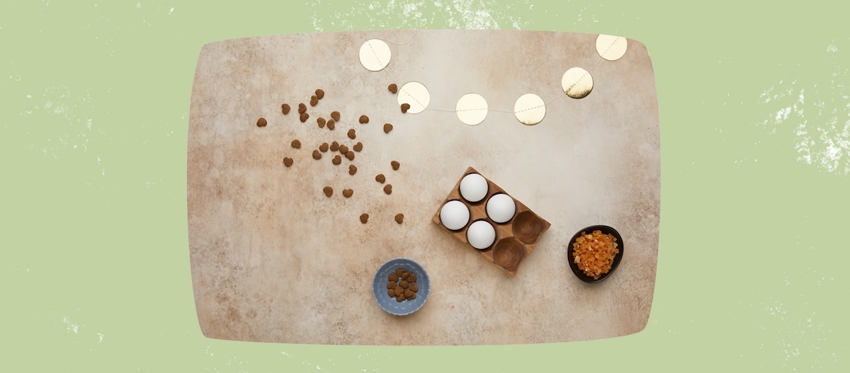 Zutaten für Katzen-Baisers auf einer Arbeitsplatte Zutaten für Katzen-Baisers auf einer Arbeitsplatte